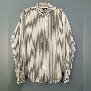 Ralph Lauren Black and White Striped Dress Shirt